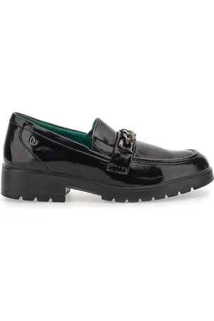 eco Mocassini neri Vegan effetto lucido J52322B6