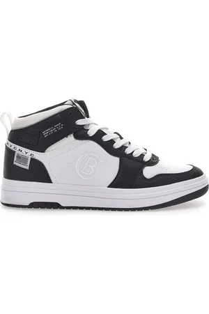 COTTON BELT Sneakers Bianche e Nere Mid-Cut Karim Blk Line