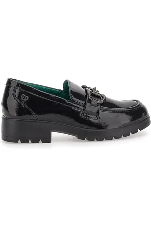 eco Mocassini Vegan Neri Lucidi con Morsetto J52323M6