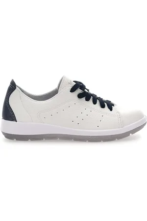 Inblu Sneakers Bianche e Blu Con Sottopiede in Vera Pelle 51 Wg