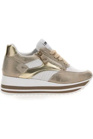 Energy Sneakers Bianche e Oro Con Platform 40
