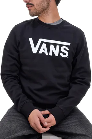 Vans Felpa Nera Girocollo Con Logo Crew-B