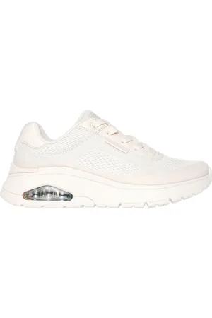 Skechers Sneakers Vegan Bianche con Platform Uno Flex - Spring On Air
