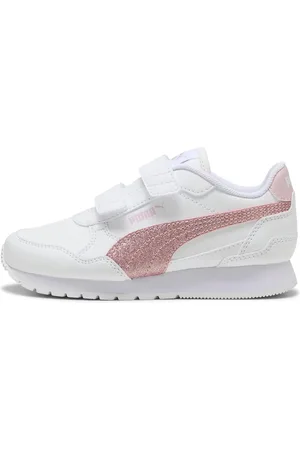 PUMA Sneakers Bianche e Rosa St Runner V4 Sl Glitter V Ps