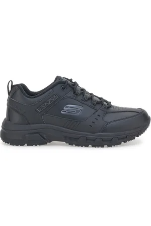Skechers Scarpe da Trail Nere con Tomaia in Pelle Relaxed Fit: Oak Canyon - Redwick