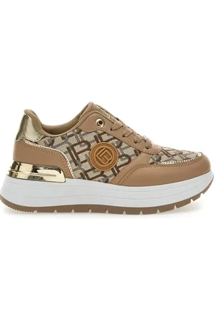 Laura Biagiotti Sneakers Flatform Marroni con Logo e Dettagli Dorati 8917