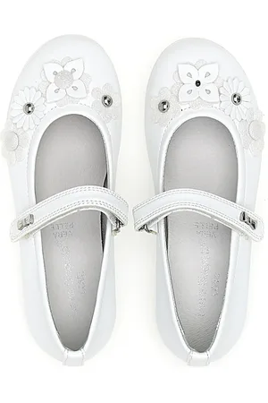 Laura Biagiotti Ballerine Bianche con Cinturino e Soletta in Vera Pelle AG17081