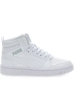 PUMA Sneakers Mid-Cut con Tomaia Traforata REBOUND V6 MID JR Bianche