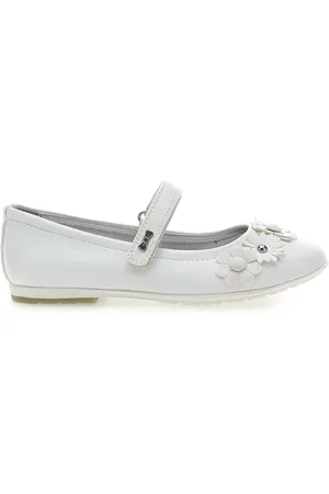 Laura Biagiotti Ballerine Bianche con Cinturino e Clip con Fiori AG17081