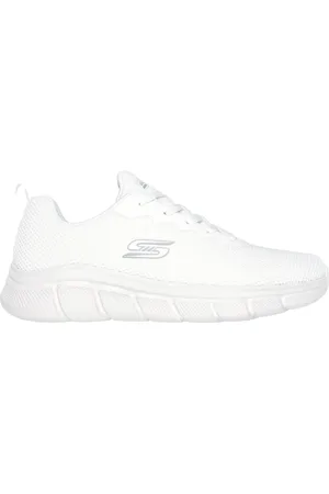 Skechers Sneakers Vegane Bianche con Soletta in Memory Foam BOBS Sport B Flex - Chill Edge