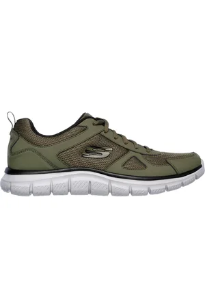 Skechers Scarpe da Fitness Verdi con Tomaia in Pelle e Mesh TRACK