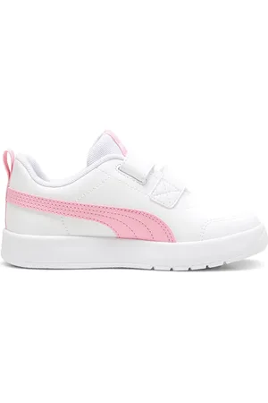 PUMA Sneakers Bianche e Rosa Courtflex v3 Ps
