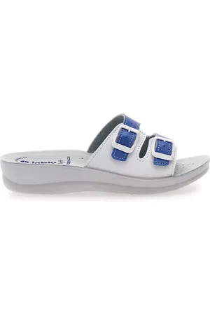 Inblu Ciabatte e Bianche con Sottopiede in Pelle 