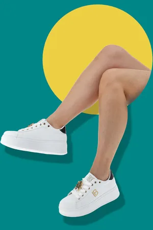 Laura Biagiotti Sneakers Flatform Bianche con Charms Rana 8926