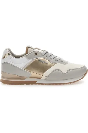 Pepe Jeans Sneakers Bianche e Oro Con Lacci London Shine W