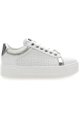 MARIELLA BURANI Sneakers Bianche con Tomaia Decorata e Platform 50251