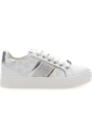 Laura Biagiotti Sneakers Bianche con Tomaia Liscia e Dettagli Glitterati L8327