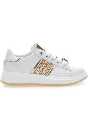 Laura Biagiotti Sneakers Bianche con Logo Dorato L8945