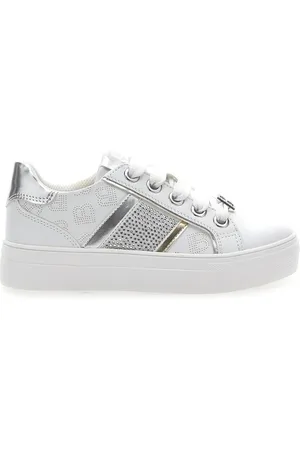 Laura Biagiotti Sneakers Bianche con Tomaia Liscia e Dettagli Glitterati L8327