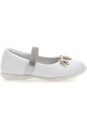 Energy Ballerine con fiori e strass bianche E705