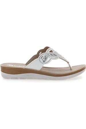 Inblu Ciabatte Bianche Infradito Con Pietre e Strass 36 Bv