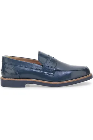 Pittarello Mocassino Blu Made In Italy In Vera Pelle 8027