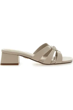 Laura Biagiotti Ciabatte Beige Con Tacco A Blocco 9028