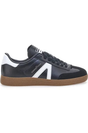 Goodyear Sneakers Nere con Bande Bianche in Vera Pelle CANGURO GY51001