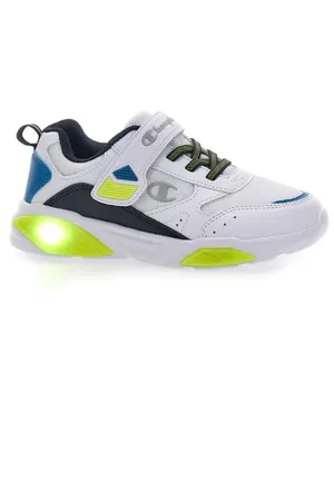 Champion Sneakers Bianche con Luci e Dettagli Blu e Verdi WAVE B PS