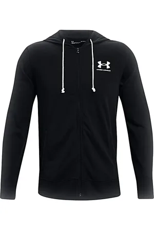Under Armour Felpa Nera Con Cappuccio e Cerniera Centrale UA RIVAL TERRY LC FZ