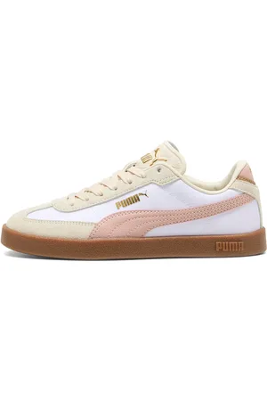PUMA Sneakers Bianche e Rosa con Dettagli in Pelle Club II Era CV Jr