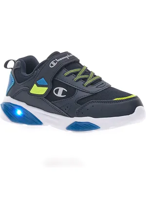 Champion Sneakers Nere Con Luci e Strappo in Velcro Wave B Ps