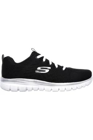 Skechers Sneakers Nere e Bianche Con Pianta Larga Graceful Get Connected