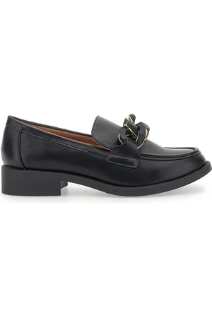 MARIELLA BURANI Mocassini Neri con Catena Nera e Oro 50881678
