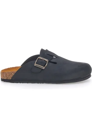 Superga Ciabatte Nere Made in Italy Con Sottopiede in Vera Pelle S31U384