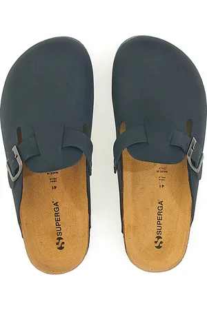 Superga Ciabatte sabot Nere Sottopiede In Vera Pelle S31U384