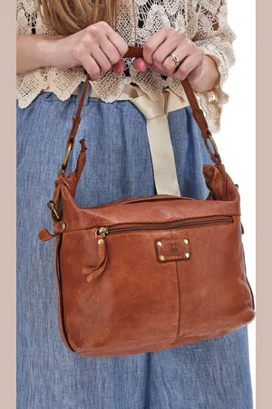 Route 66 Borsa A Spalla Marrone in Vera Pelle con Tasca Frontale 61906