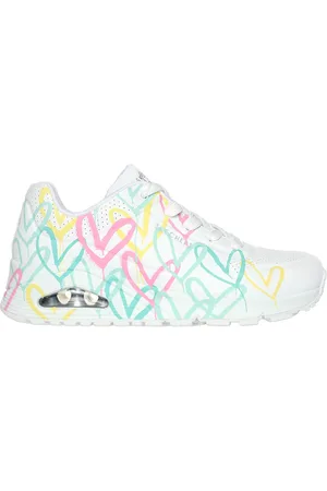 Skechers Sneakers Bianche Con Cuori Multicolor Uno Highlight Love