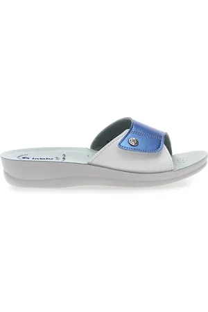 Inblu Ciabatte Con Fascia Regolabile in Velcro e Bianca 61 VR