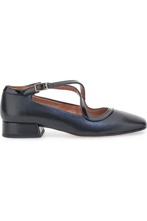 Pittarello Ballerine Mary Jane Nere Con Tacco Basso C1516