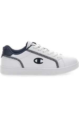 Champion Sneakers Bianche e Blu Con Cuciture a Vista Alex B