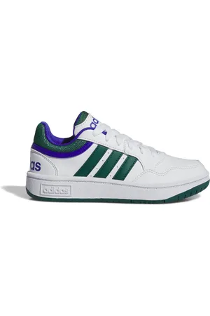 adidas Sneakers Bianche e Verdi Hoops 3 K