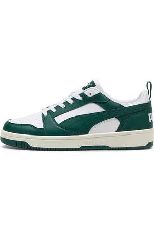 PUMA Sneakers Bianche e Verdi Rebound v6 Low