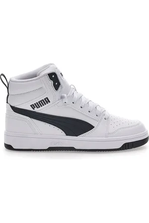 PUMA Sneakers Bianche e Nere Mid-Cut Rebound V6 Mid Jr
