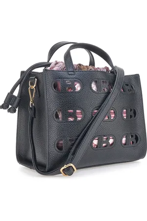 Laura Biagiotti Borsa a Mano Nera con Sacchetto Interno Colorato RICKIE