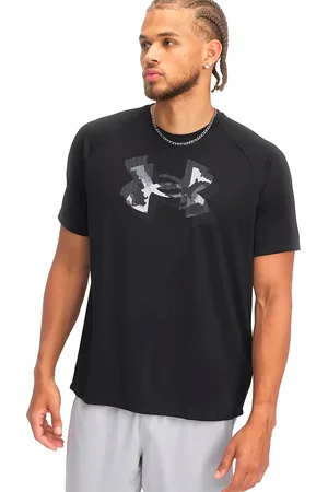 Under Armour Maglietta Girocollo Nera con Logo sul Petto Tech™ Print Fill