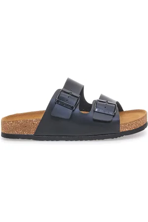 Superga Ciabatte a Doppia Fascia Nere con Cinturini S31C371