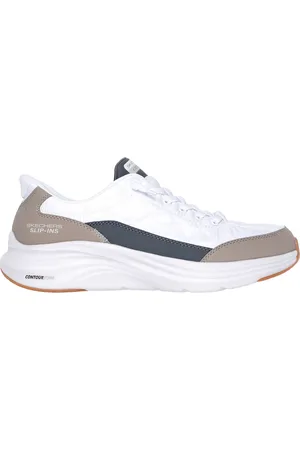 Skechers Sneakers Bianche e Taupe con Soletta Air-Cooled Memory Foam CONTOUR FOAM COZY FIT