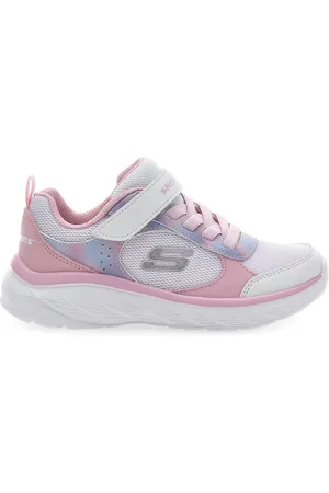 Skechers Sneakers Bianche e Rosa con Chiusura a Velcro SHECKERS BOUNDLESS-WATERCOLOR BLUR