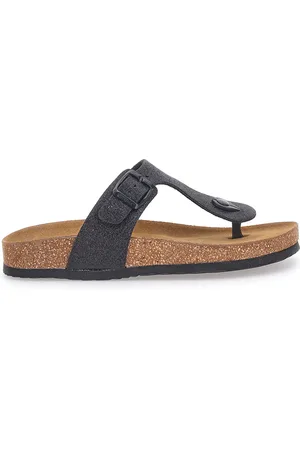 Superga Ciabatte Nere Infradito con Brillantini e Sottopiede preformato S31Y170